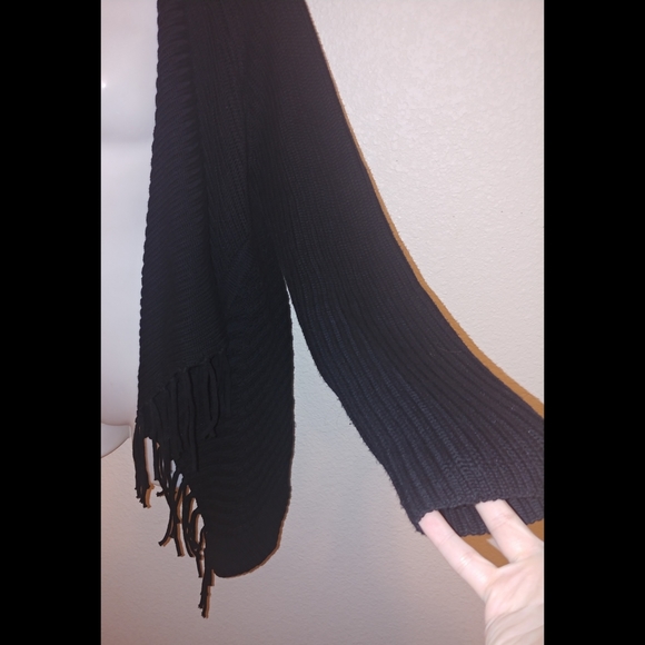 Chico's high low fringe open front fringe cardigan - Picture 3 of 8